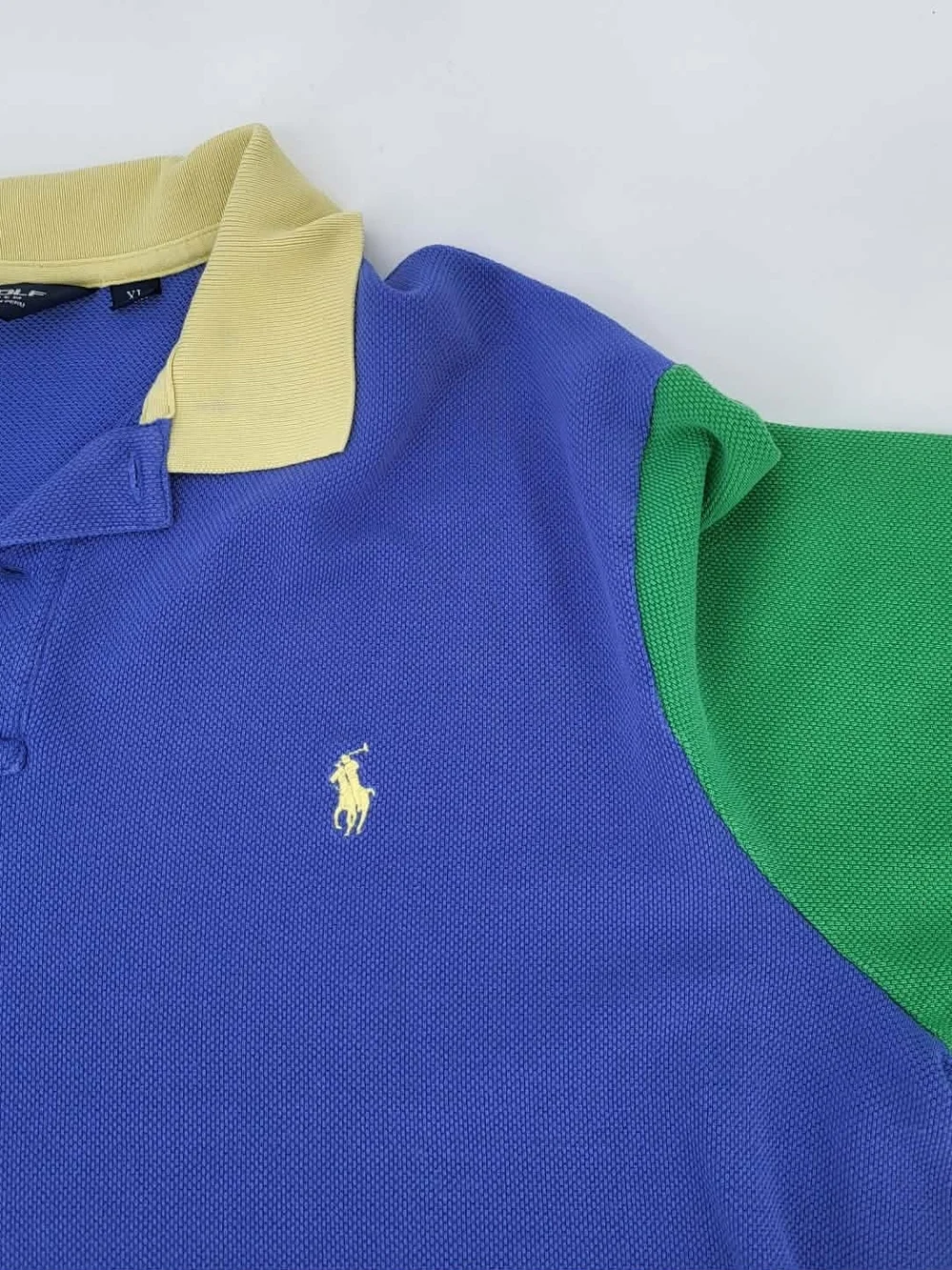 Ralph Lauren Colorblock Polo Shirt - Blue, Yellow, Green, Orange